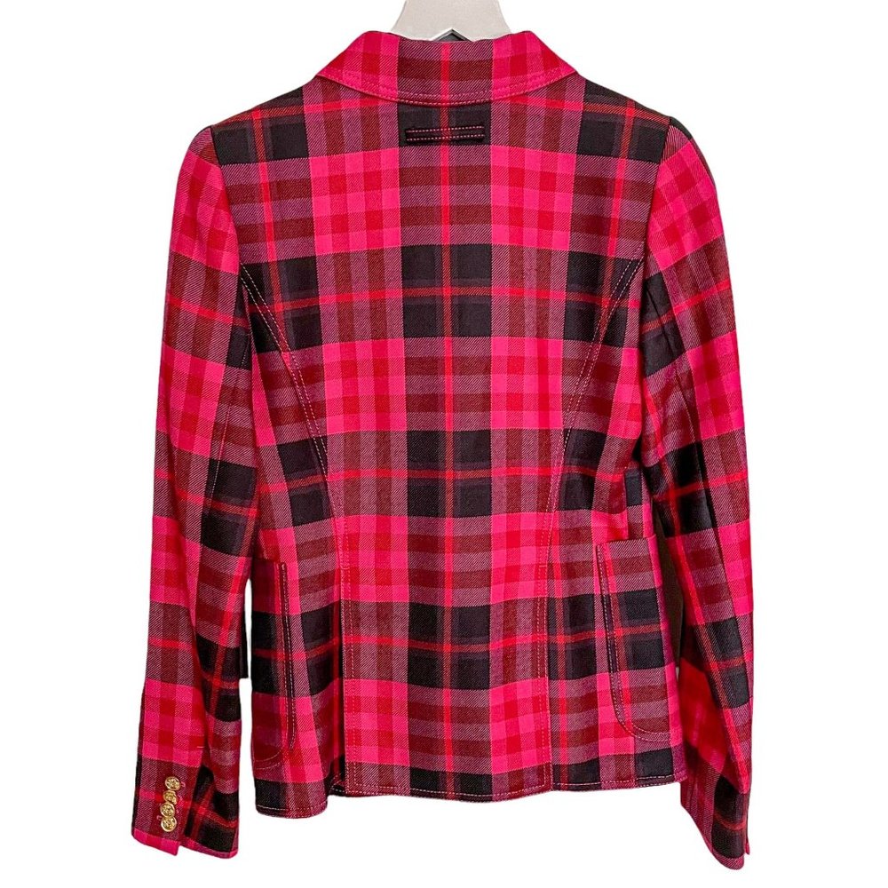 Smythe Patch Pocket Duchess Blazer in Pink Tartan - Picture 6 of 8